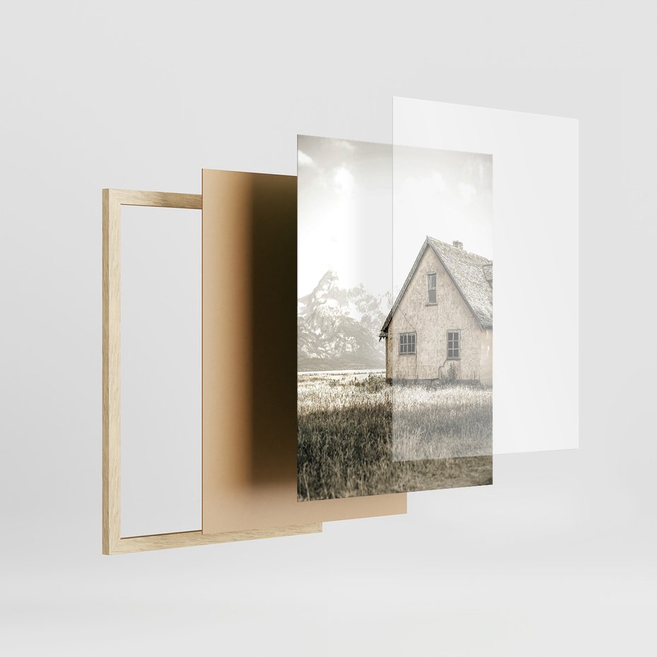 Zestaw obrazy w ramie, plakaty - dom, drzwi, rustykalny - rama drewno