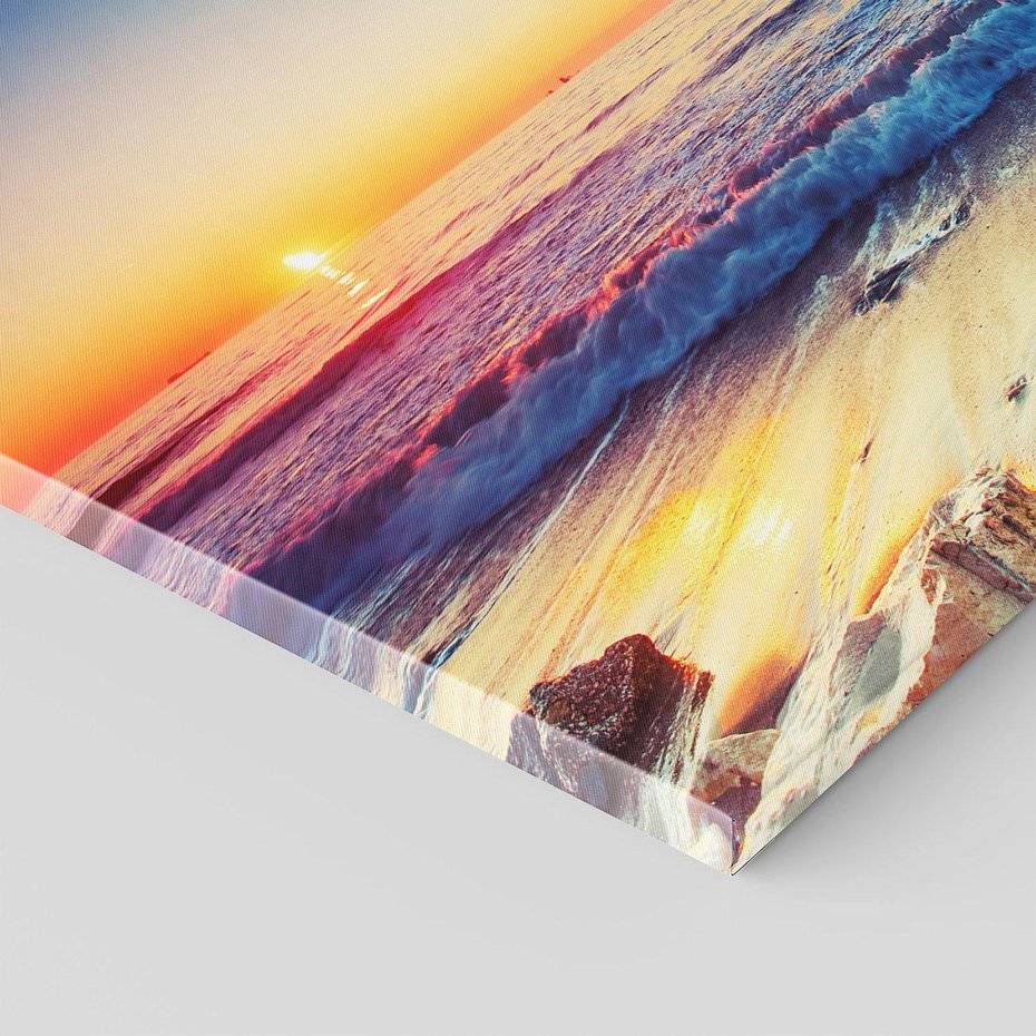 Obraz na płótnie - plaża, morze, zachód słońca