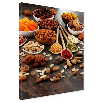 Obraz na płótnie - orzechy, suszone owoce, jedzenie
