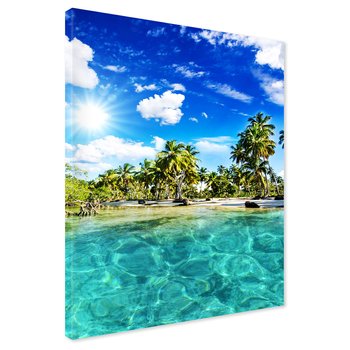 Obraz na płótnie - plaża, palmy, morze