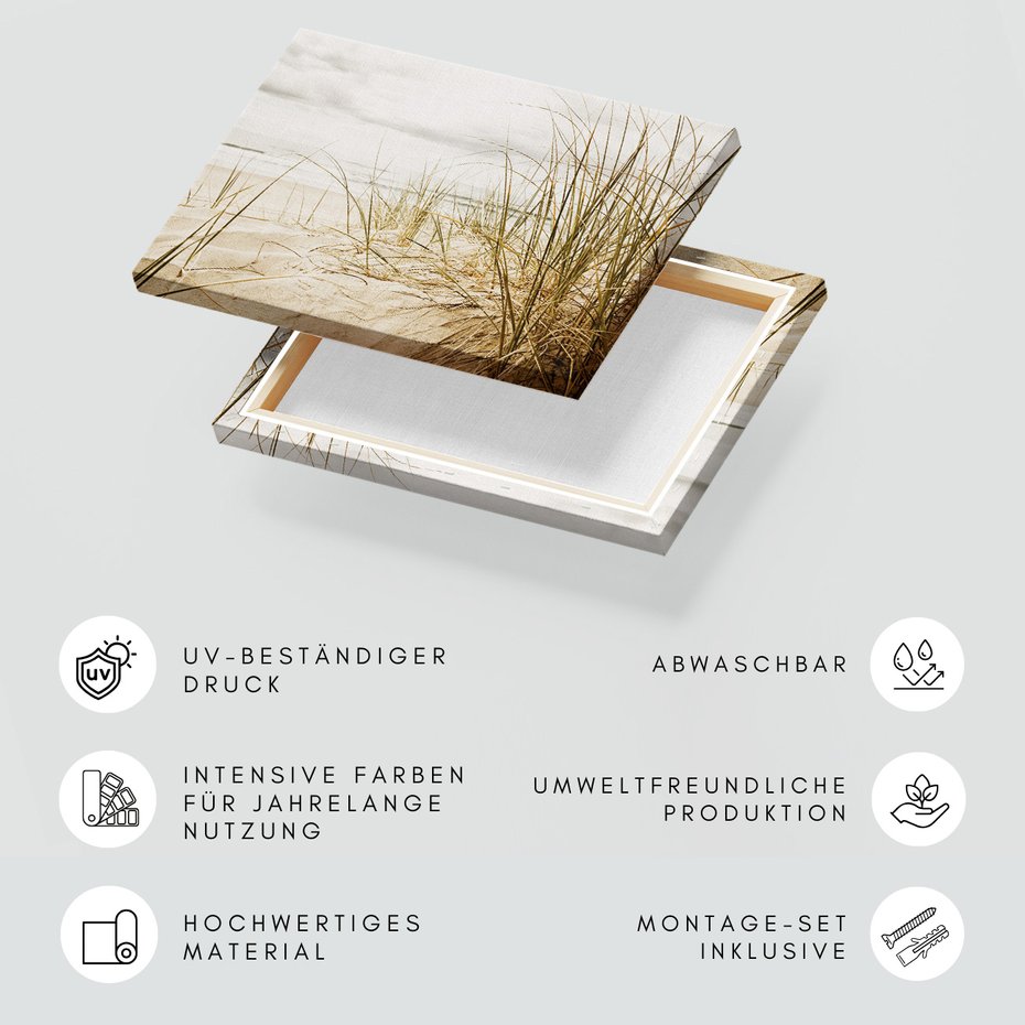 Obraz na płótnie - plaża, trawa, morze