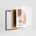 Zestaw obrazy w ramie, plakaty - kobieta, abstrakcja, ciało - rama czarna