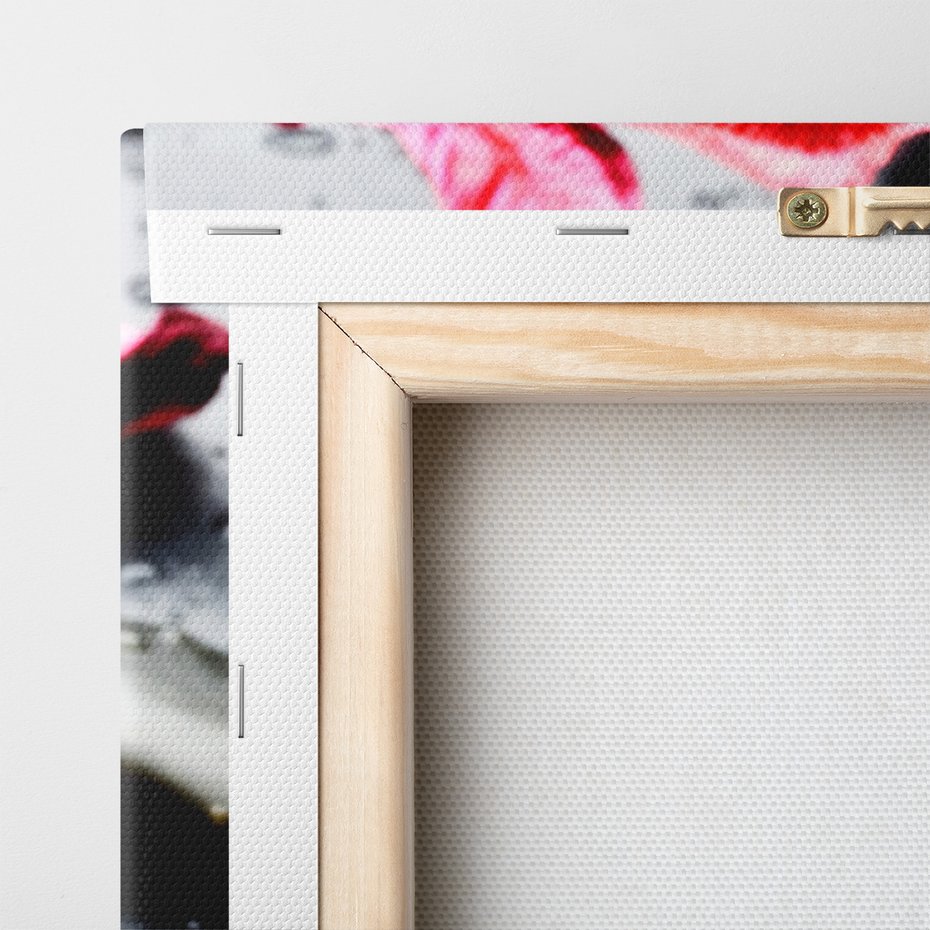 Obraz na płótnie - kwiaty, kamienie, woda