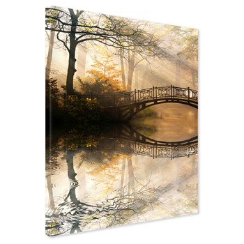 Obraz na płótnie - most, drzewa, woda