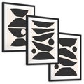 Zestaw obrazy w ramie, plakaty - abstrakcja, minimalizm, kształty - rama czarna
