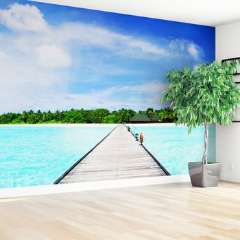 Fototapeta - plaża, morze, pomost
