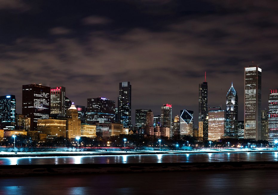 Fototapeta - miasto, noc, panorama