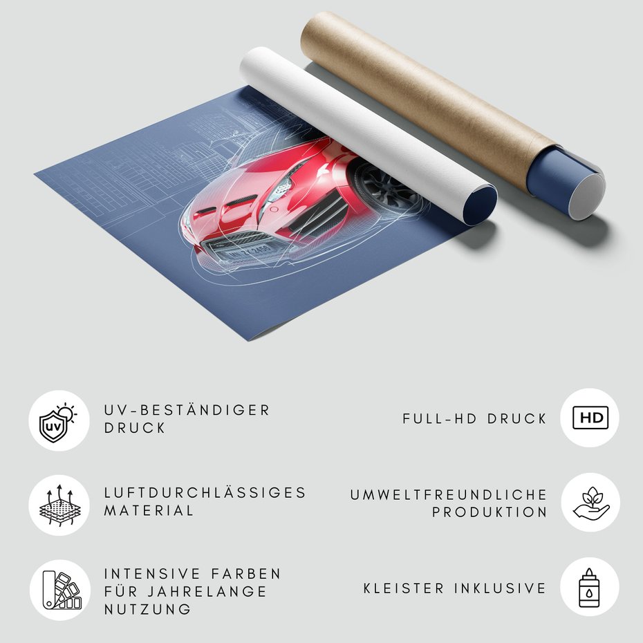 Fototapeta - samochód, miasto, grafika