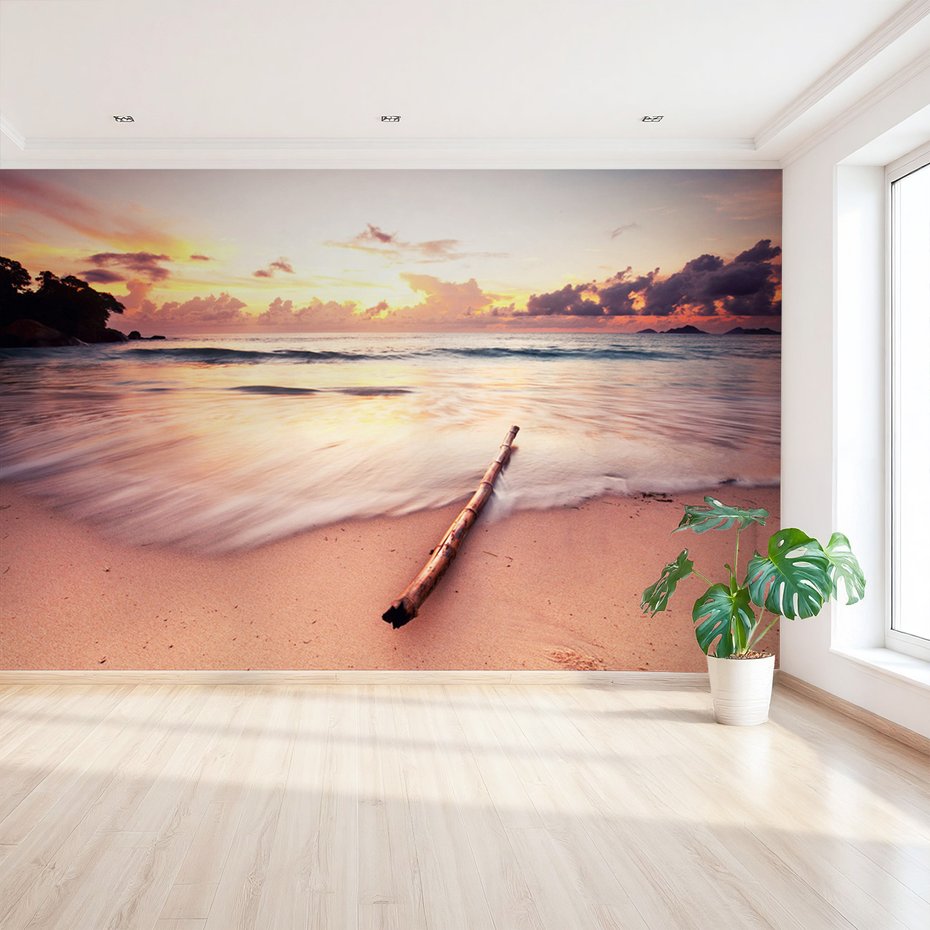 Fototapeta - plaża, zachód słońca, morze