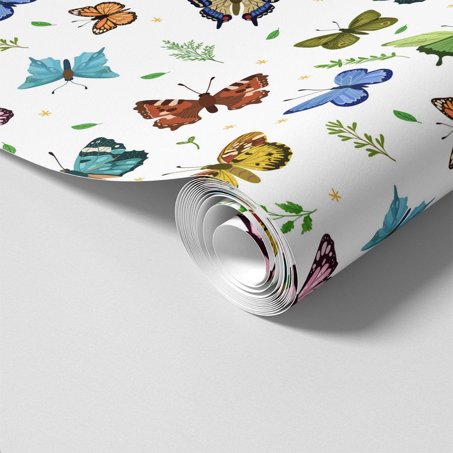 Tapeta - motyle, liście, natura