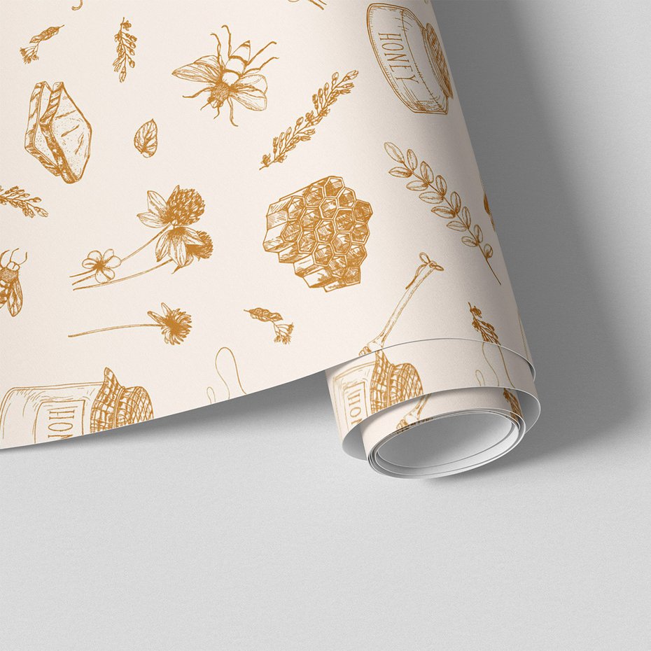 Tapeta - miód, pszczoła, kwiaty