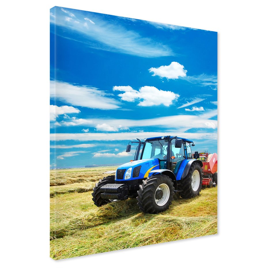 Obraz na płótnie - traktor, pole, niebo