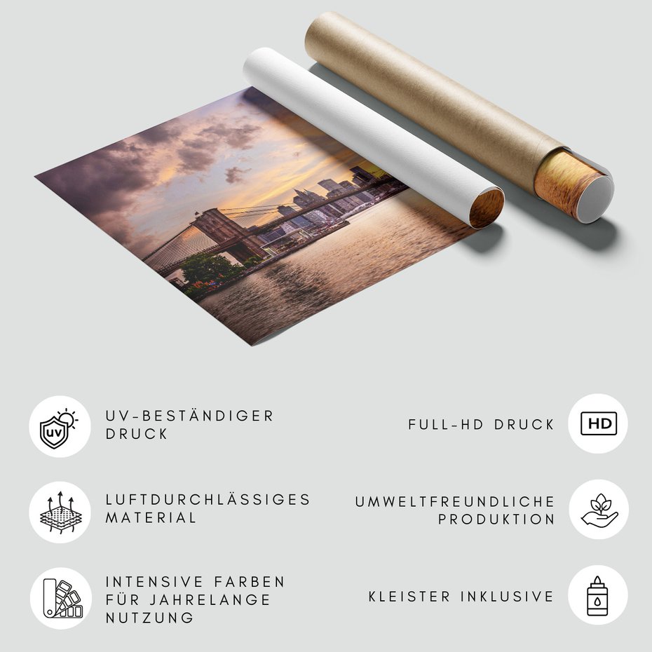 Fototapeta - most Brookliński, Manhattan, panorama