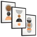 Zestaw obrazy w ramie, plakaty - abstrakcja, geometria, minimalizm - rama czarna