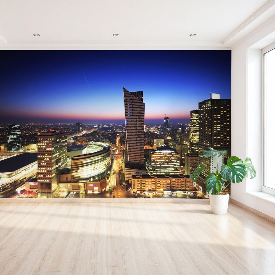 Fototapeta - miasto, noc, budynki