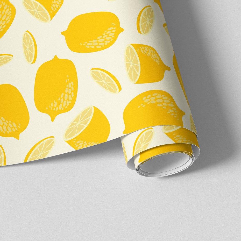 Tapeta - cytryny, owoce, plasterki