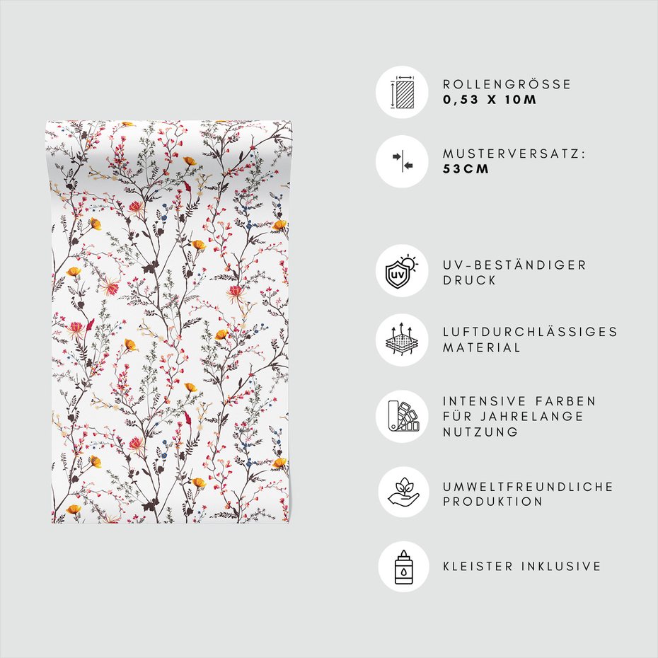 Tapeta - kwiaty, gałązki, natura