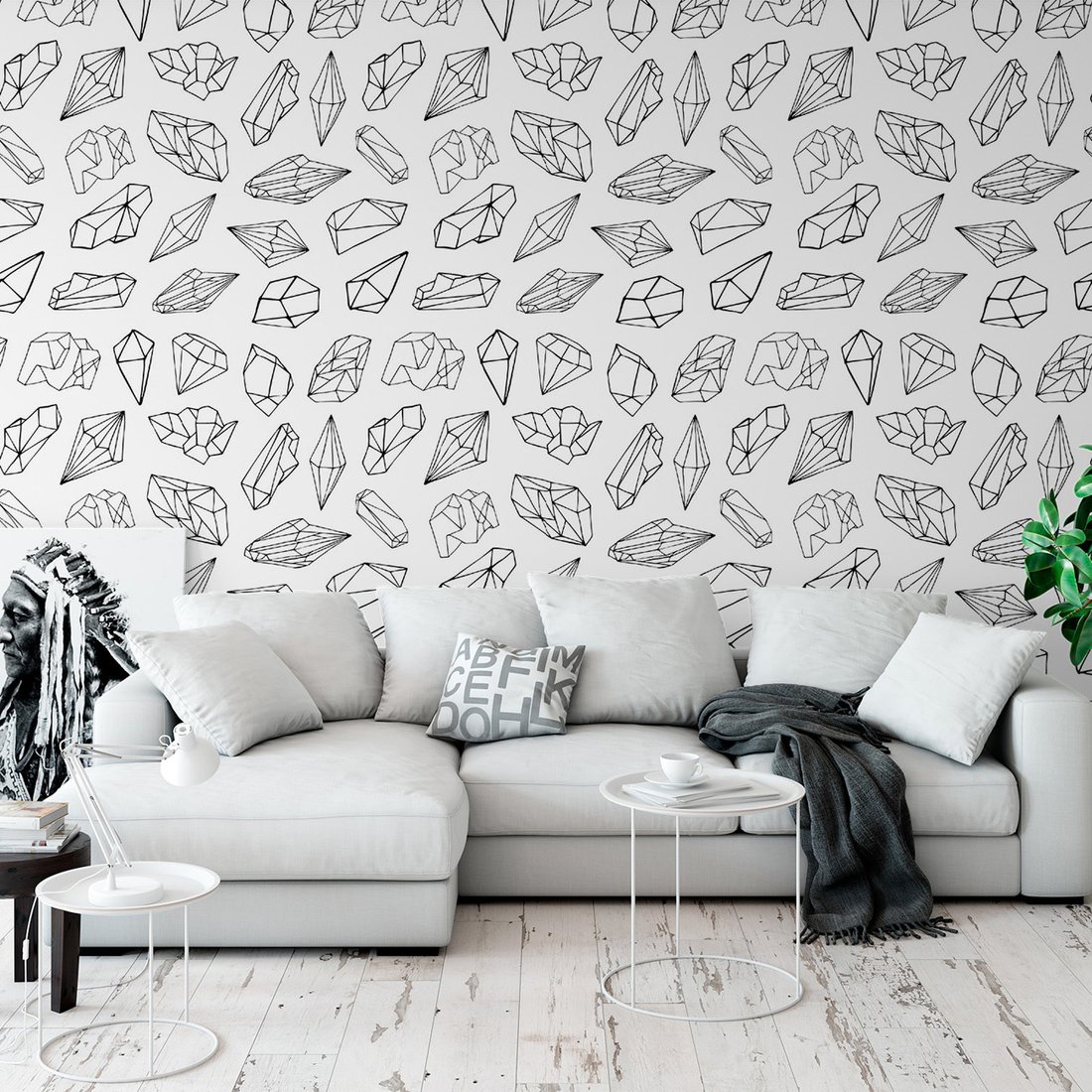 Tapeta - kryształy, geometria, linie