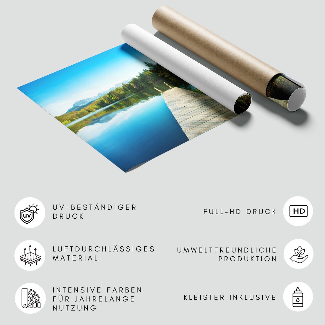 Fototapeta - jezioro, pomost, las