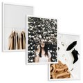 Zestaw obrazy w ramie, plakaty - ubrania, kobieta, styl - rama biała