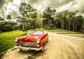 Fototapeta - samochód, czerwony, krajobraz