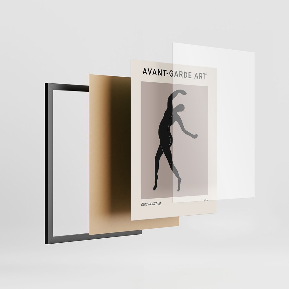 Zestaw obrazy w ramie, plakaty - sztuka, postać, taniec - rama czarna