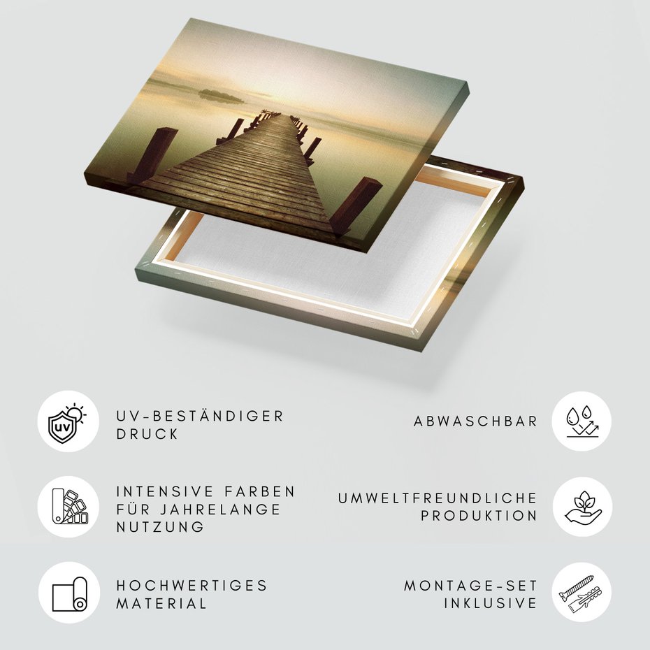 Obraz na płótnie - jezioro, pomost, woda