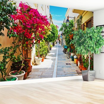 Fototapeta - ulica, kwiaty, miasto
