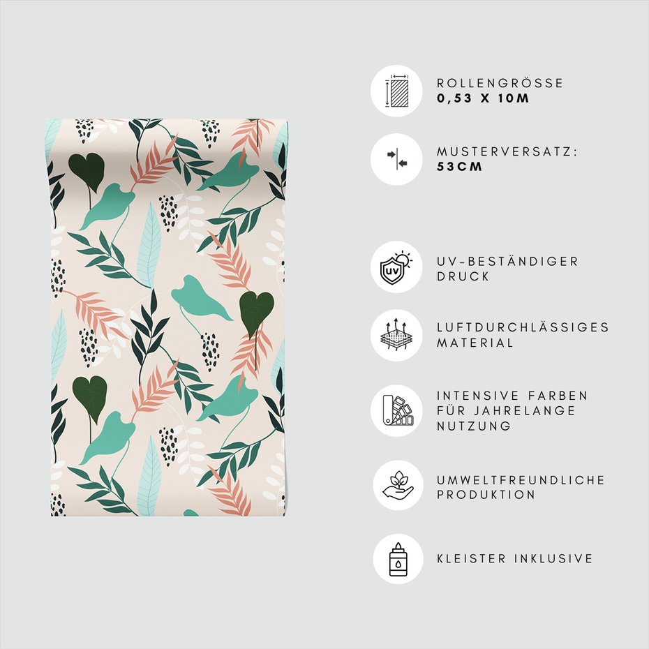 Tapeta - liście, gałązki, abstrakcja