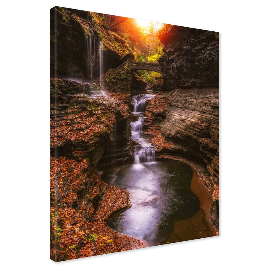 Obraz na płótnie - wodospad, jesień, natura
