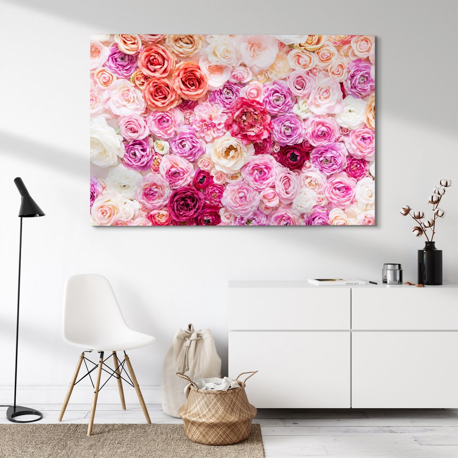 Obraz na płótnie - kwiaty, róże, tło