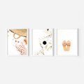 Zestaw obrazy w ramie, plakaty - akcesoria, różowy, złoty - rama biała