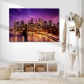 Obraz na płótnie - miasto, most, noc