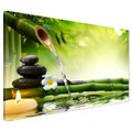 Obraz na płótnie - bambus, woda, kamienie