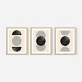 Zestaw obrazy w ramie, plakaty - abstrakcja, minimalizm, geometria - rama drewno