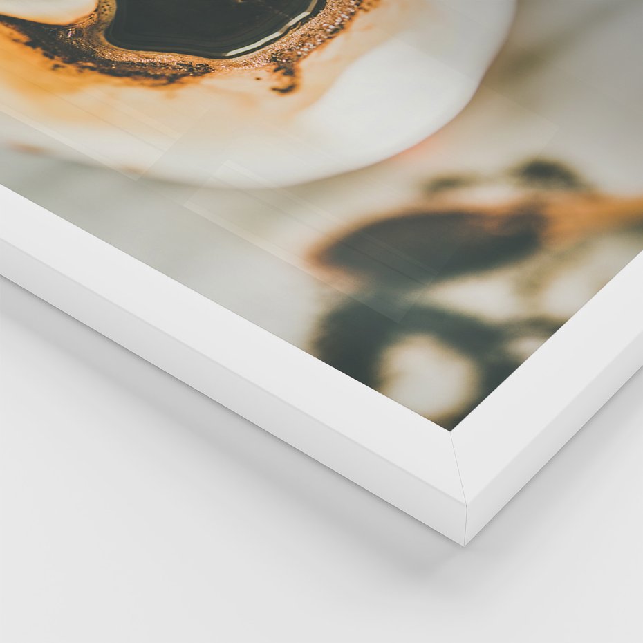 Zestaw obrazy w ramie, plakaty - kawa, napój, filiżanka - rama biała