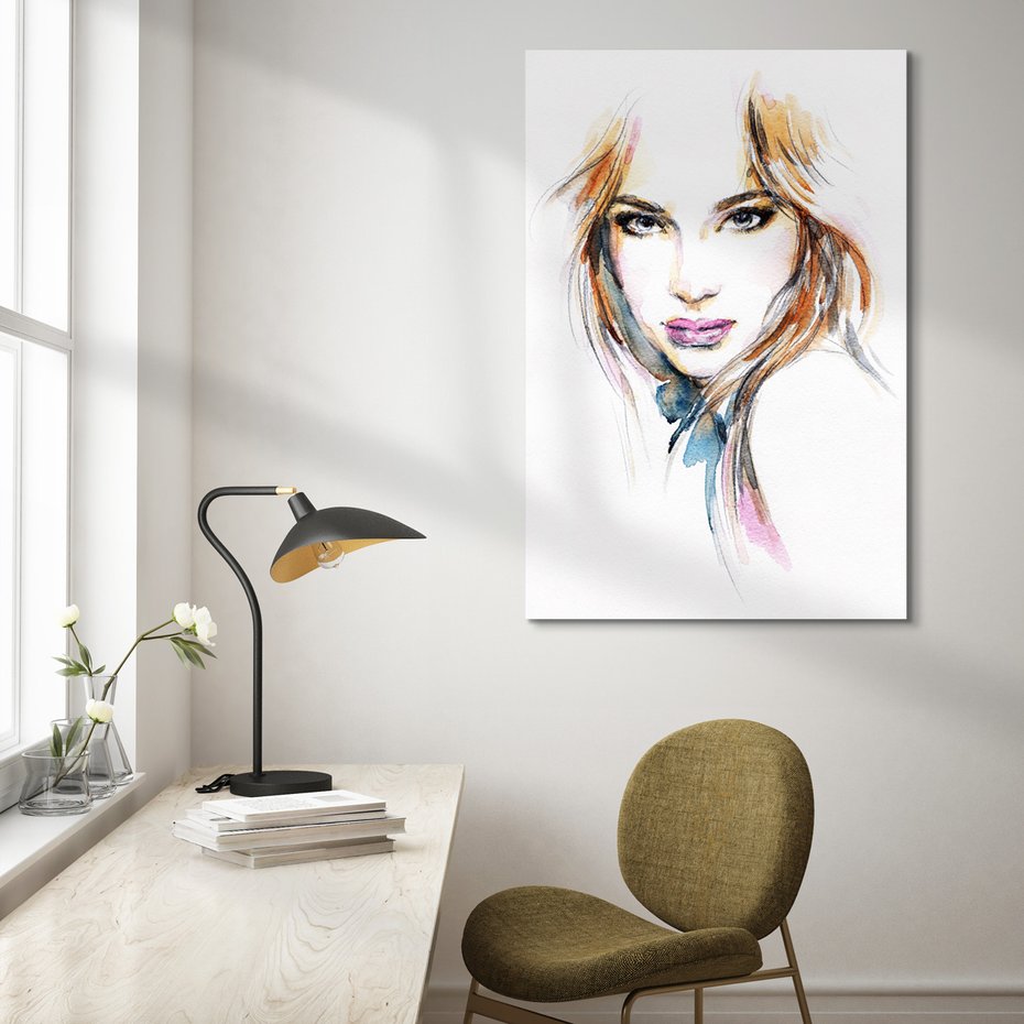 Obraz na płótnie - portret, akwarela, kobieta