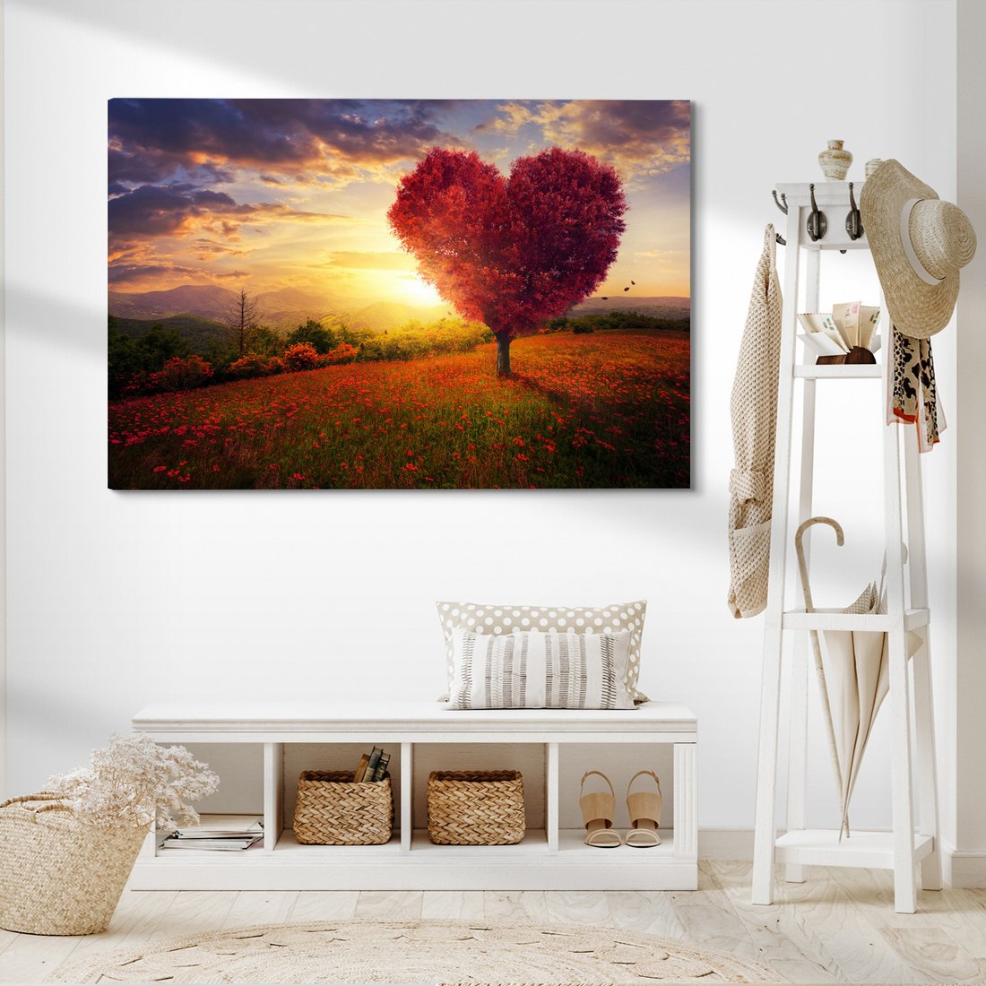 Obraz na płótnie - krajobraz, drzewo, serce