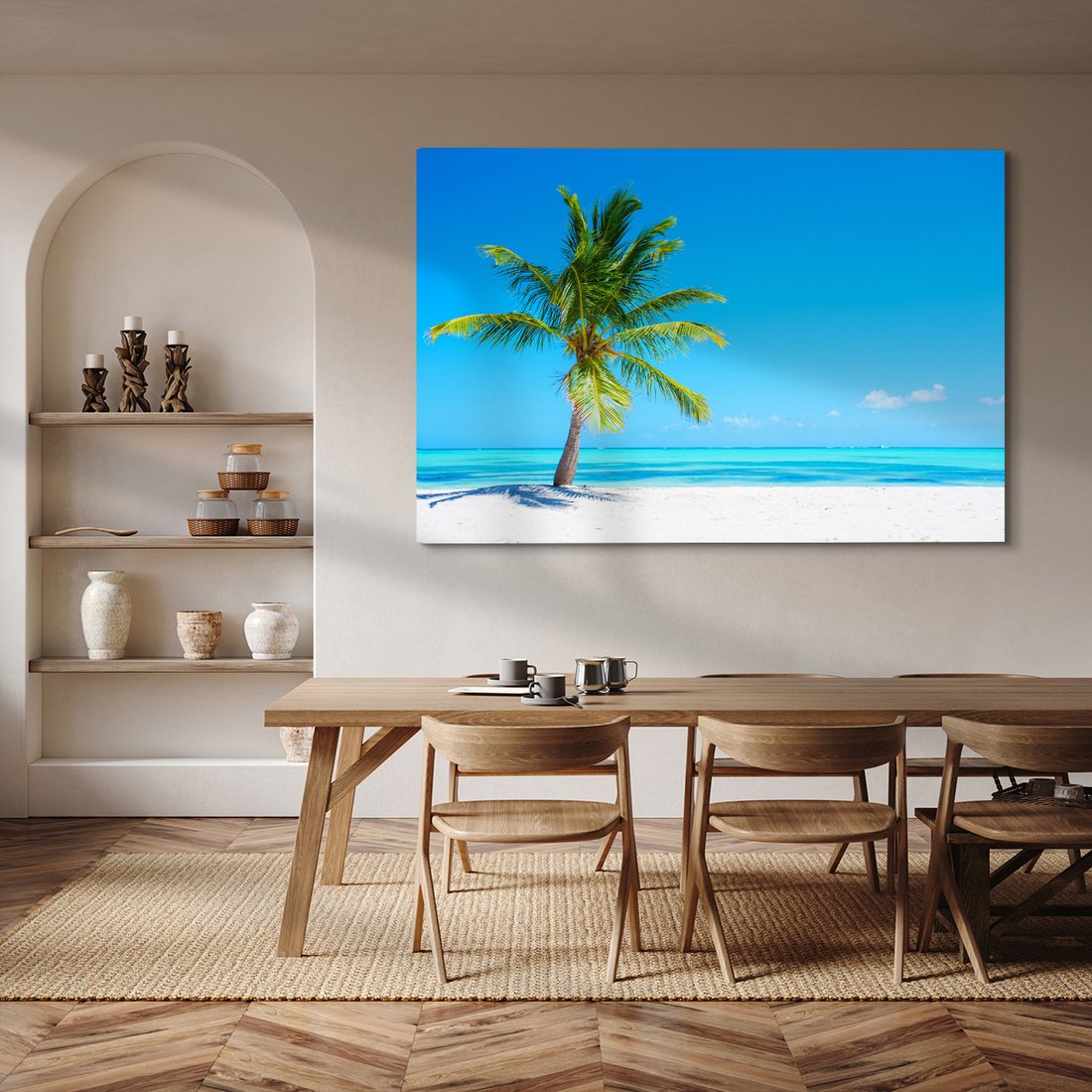 Obraz na płótnie - palma, plaża, morze