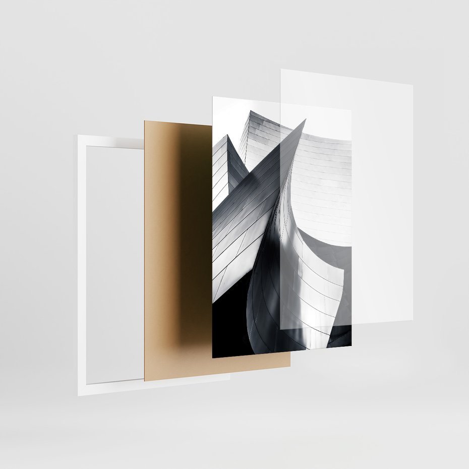 Zestaw obrazy w ramie, plakaty - architektura, budynki, detale - rama biała