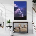 Obraz na płótnie - burza, piorun, noc