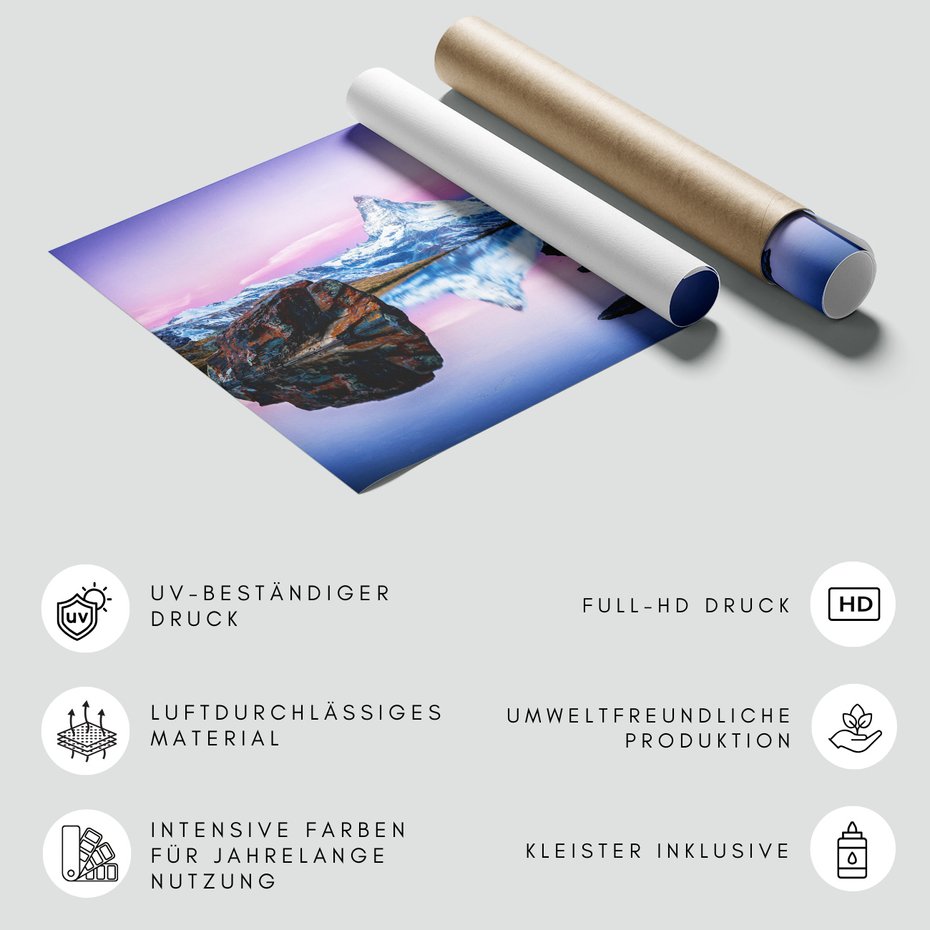 Fototapeta - góry, jezioro, odbicie