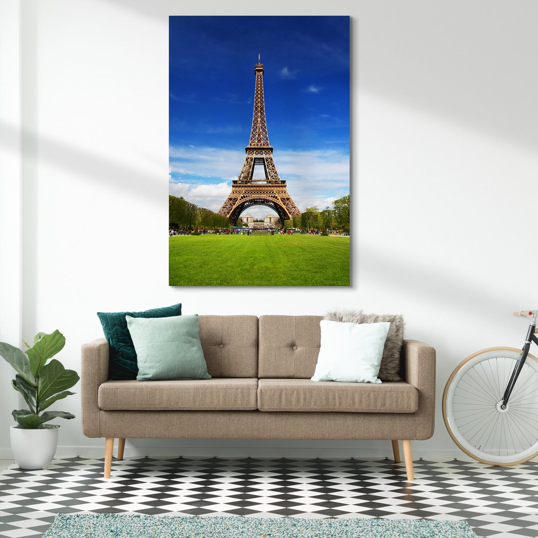 Obraz na płótnie - Paryż, wieża Eiffla, miasto