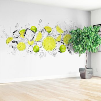 Fototapeta - limonka, lód, woda