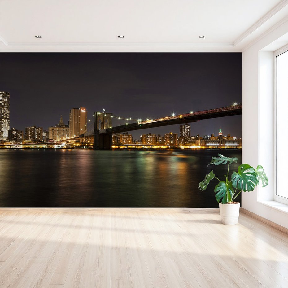Fototapeta - miasto, most, noc