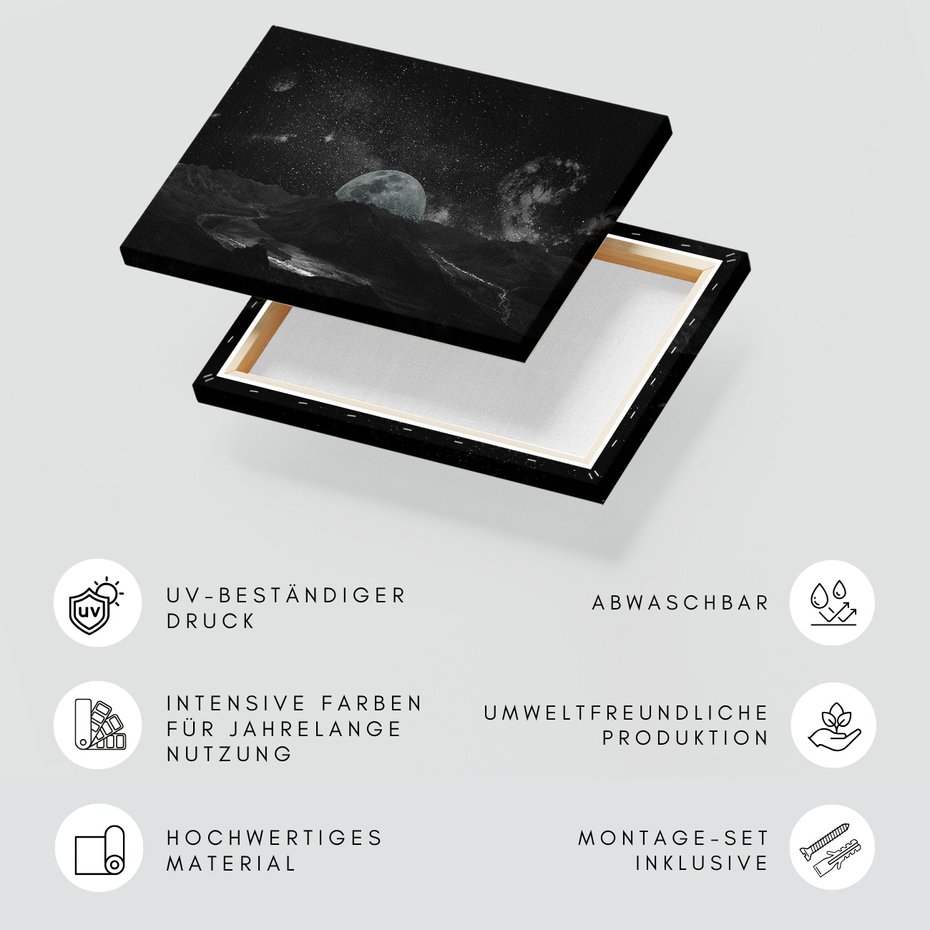 Obraz na płótnie - kosmos, księżyc, krajobraz