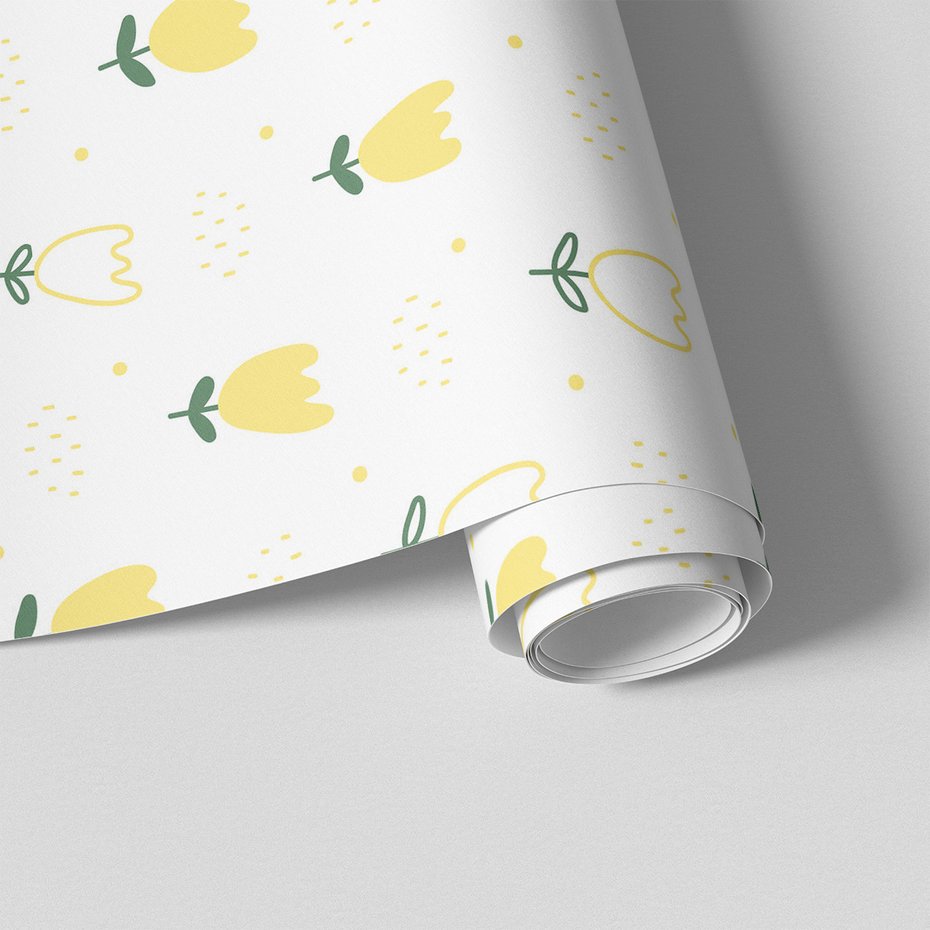 Tapeta - kwiaty, kropki, ilustracja