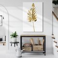 Obraz na płótnie - liść, złoty, metaliczny
