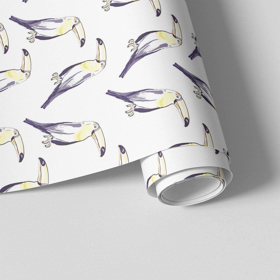 Tapeta - tukan, ptak, ilustracja