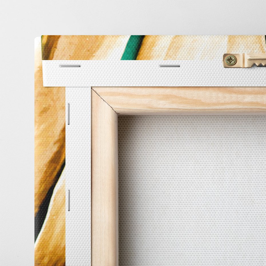 Obraz na płótnie - liść, złoto, monstera